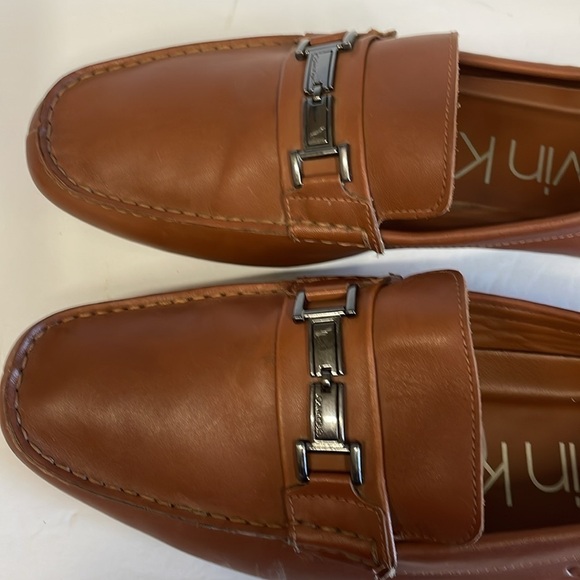 Calvin Klein Magnus Brown Leather Driving Loafers with Metallic Detail Calvin Klein Magnus Brown Leather Driving Loafers with  main image 3